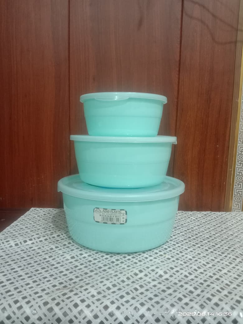 3 in 1 ROUND PLASTIC BOWL SET