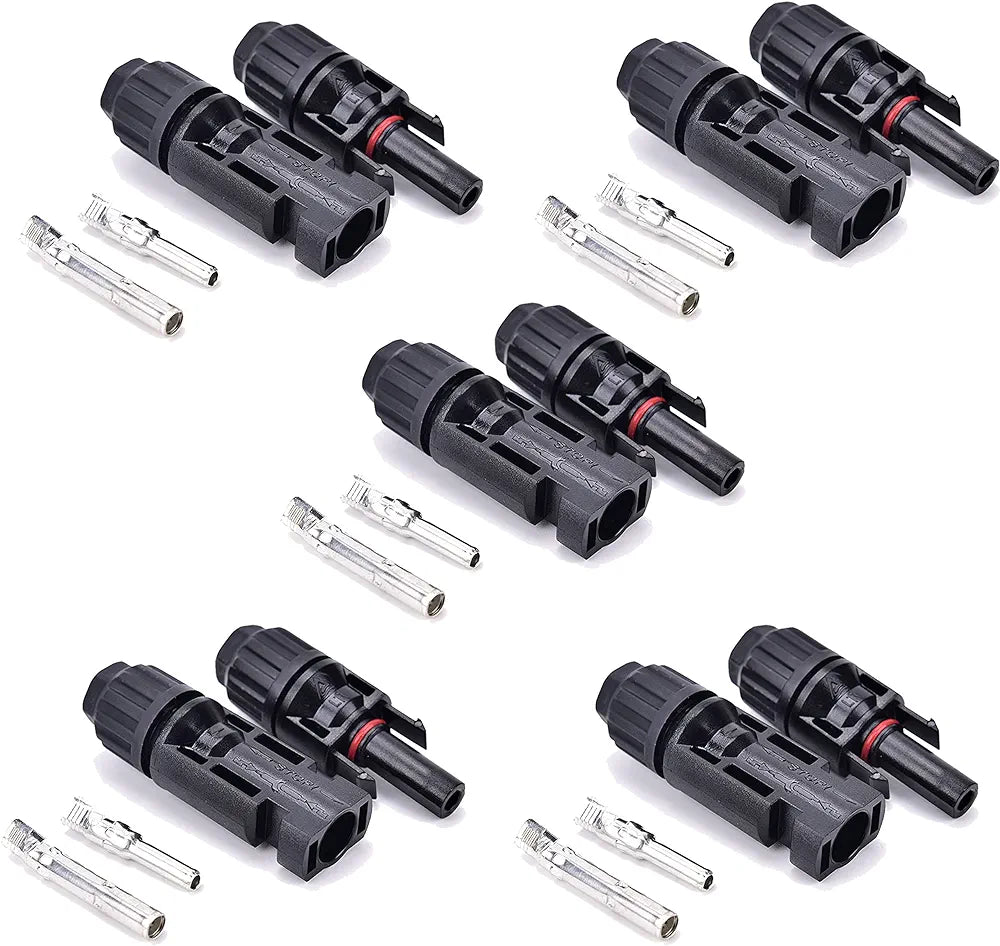 pack of 5 pairs mc4 solar connectors in copper - solar mc4 connectors for connecting solar panels- solar connectors mc4