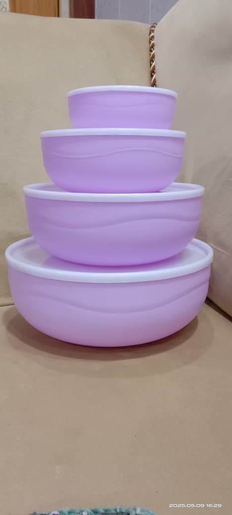 PACK of 4 round shape splash plastic set