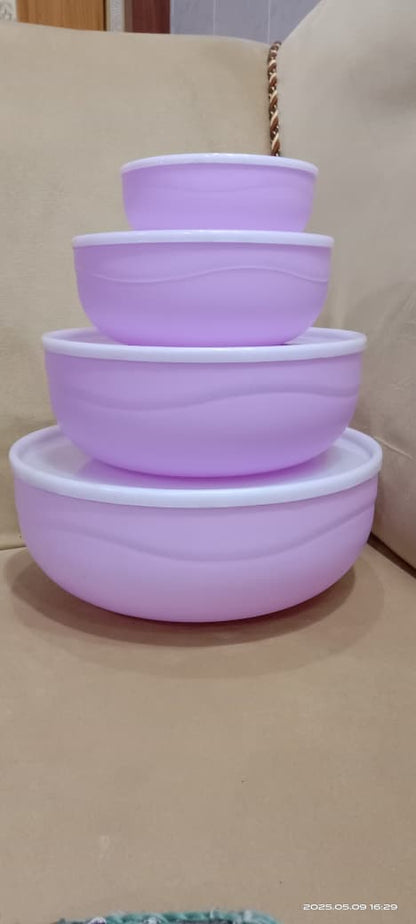 PACK of 4 round shape splash plastic set