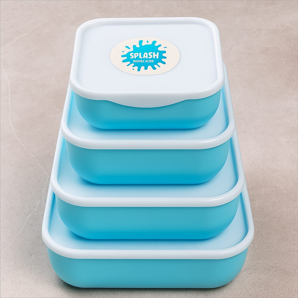 Pack of 4 splash plastic bowls set