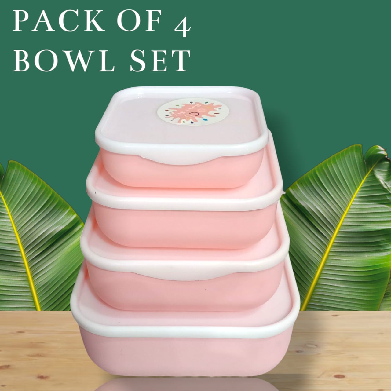 Pack of 4 splash plastic bowls set