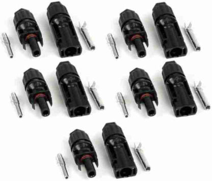 pack of 5 pairs mc4 solar connectors in copper - solar mc4 connectors  for connecting solar panels- solar connectors mc4