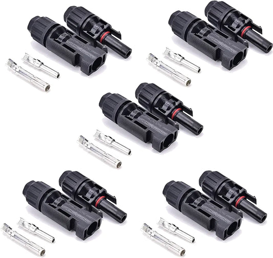 pack of 5 pairs mc4 solar connectors in copper - solar mc4 connectors  for connecting solar panels- solar connectors mc4