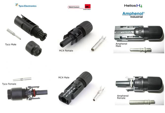 pack of 5 pairs mc4 solar connectors in copper - solar mc4 connectors  for connecting solar panels- solar connectors mc4