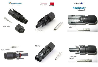 pack of 5 pairs mc4 solar connectors in copper - solar mc4 connectors  for connecting solar panels- solar connectors mc4