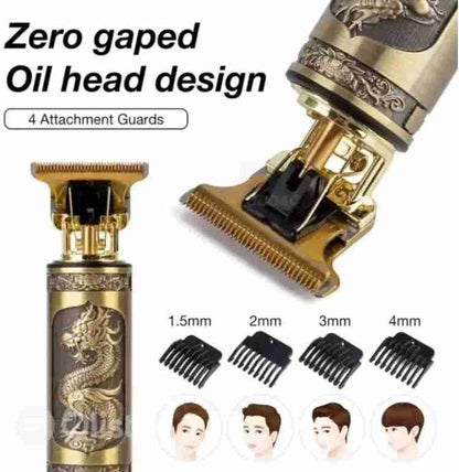 Vintage T9 Metal Hair Trimmer – Professional Cordless Clipper for Men’s Hair & Beard